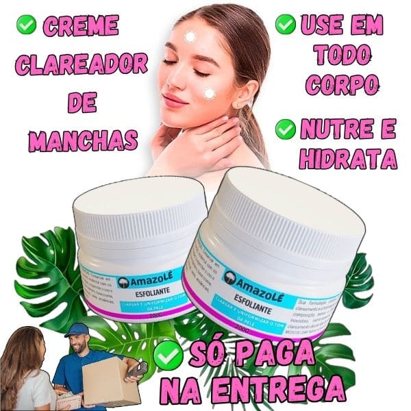 Creme Clareador de Manchas na Pele AMAZOLÉ - 200g