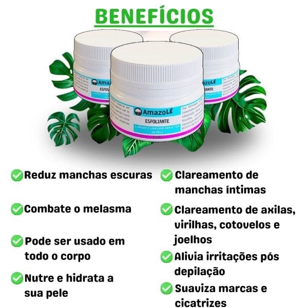 Creme Clareador de Manchas na Pele AMAZOLÉ - 200g
