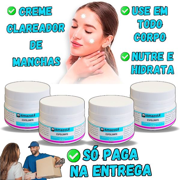 Creme Clareador de Manchas na Pele AMAZOLÉ - 200g