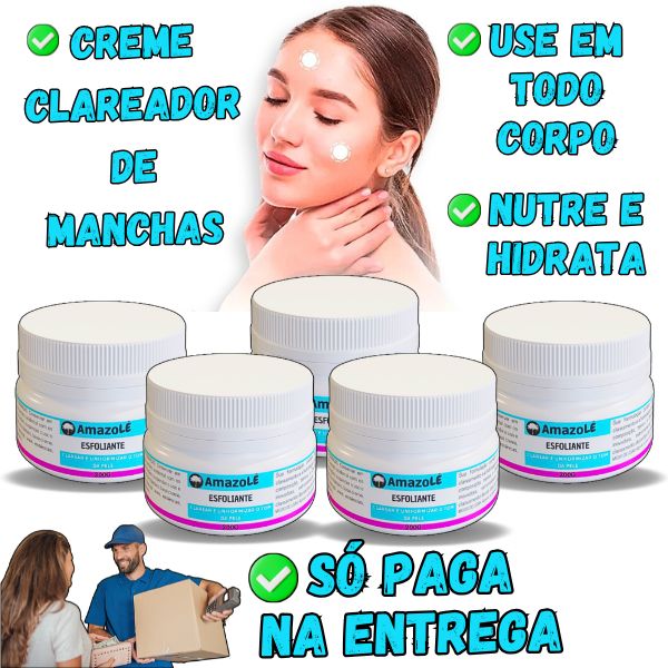 Creme Clareador de Manchas na Pele AMAZOLÉ - 200g