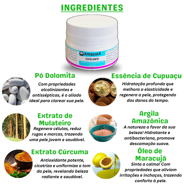 Creme Clareador de Manchas na Pele AMAZOLÉ - 200g